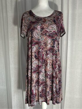 Spense Paisley Midi Dress - Pink, Burgundy & Teal